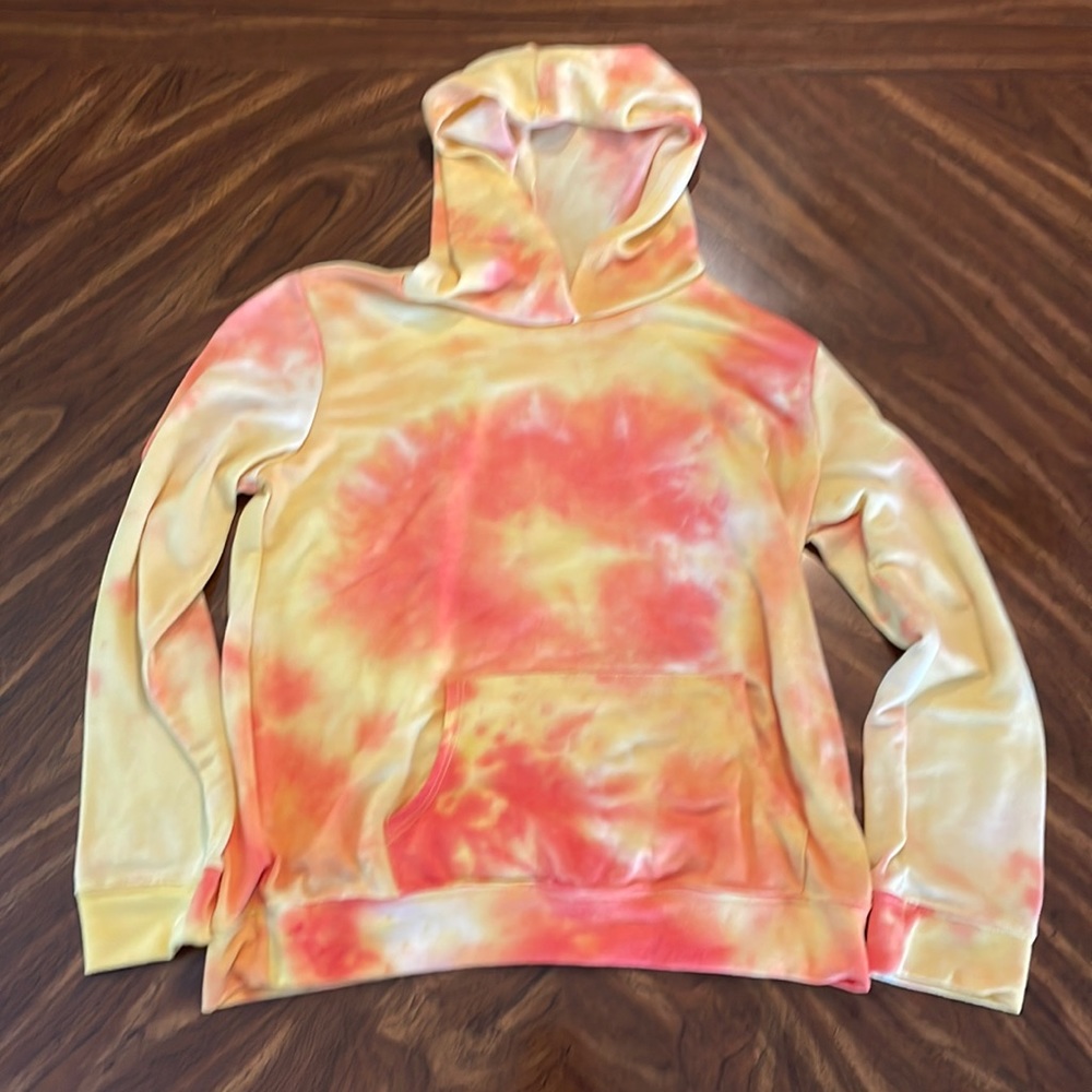 Girls orange tie dye hoodie